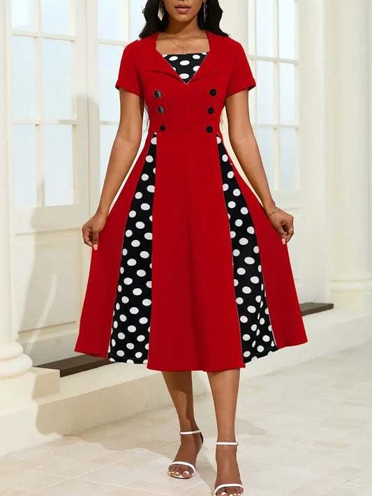 ***BRAND NEW*** Red Polka Dot Classic Dress XXL