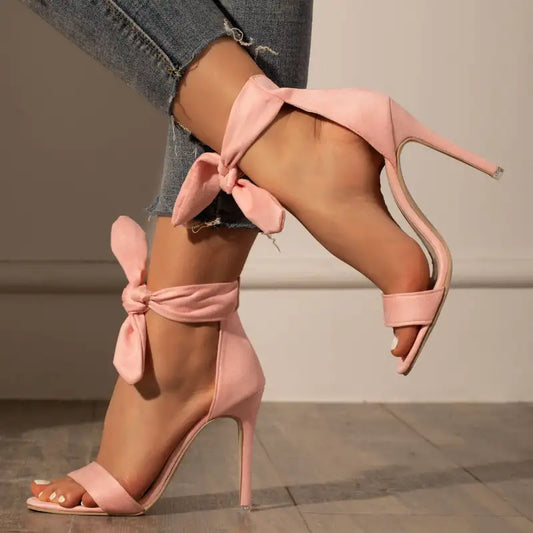 ***BRAND NEW*** Soft Pink, Open-Toed, Ankle-Tie Sandals