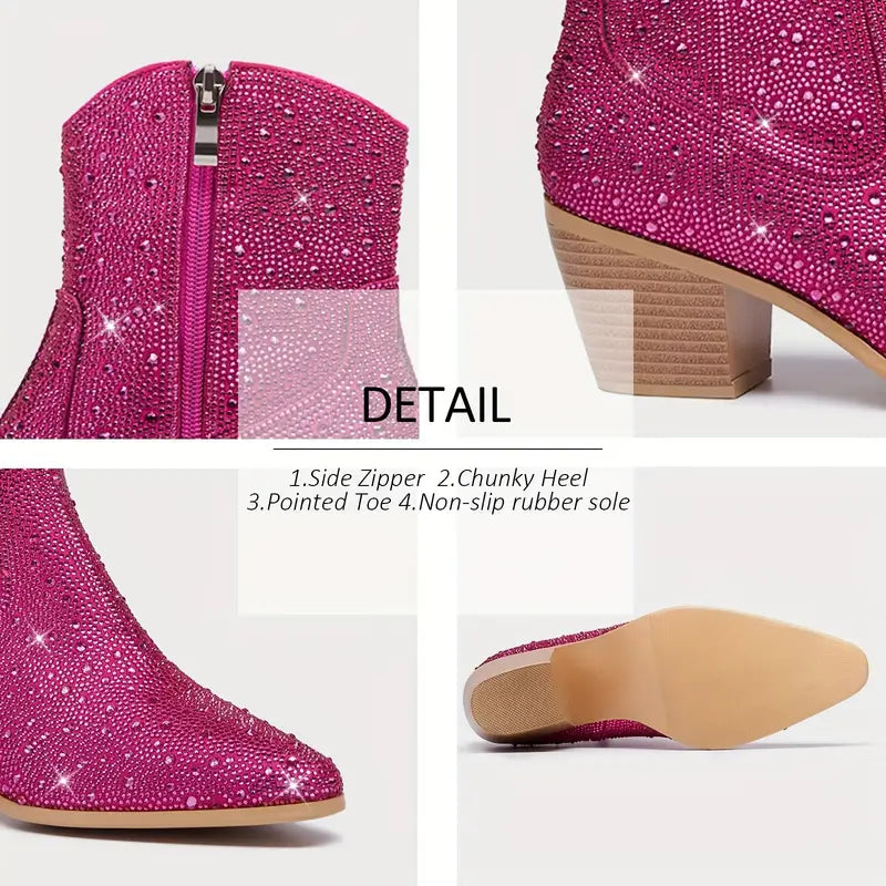 ***BRAND NEW*** Pink Rhinestone Cowgirl Boots